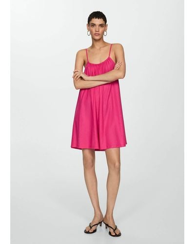Mango Short Flowy Dress - Pink