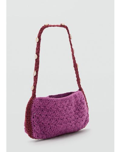 Mango Crochet Handbag - Purple