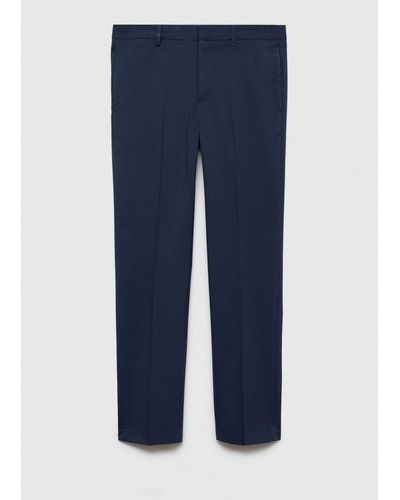 Mango Stretch Fabric Super Slim-fit Suit Trousers Ink - Blue