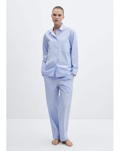 Mango Two-piece Cotton Pyjamas Sky - Blue