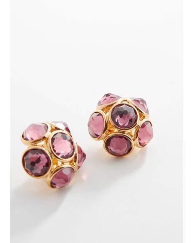Mango Crystal Beads Earrings - Pink