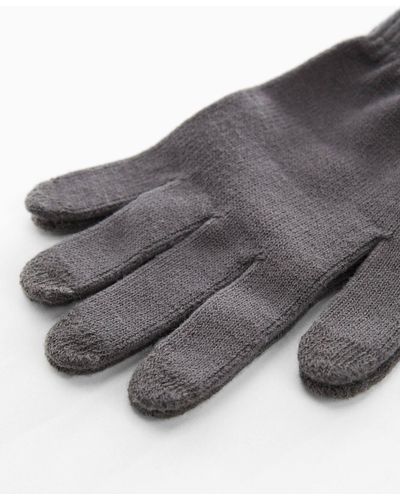 Mango Touchscreen Knitted Gloves - Grey
