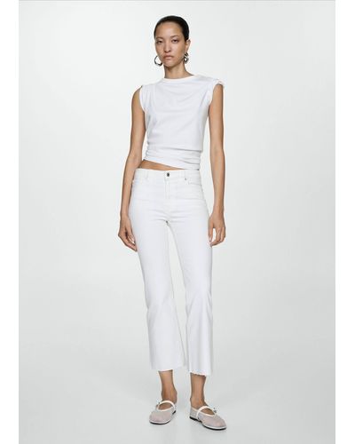 Mango Jeans Sienna Flare Crop - White