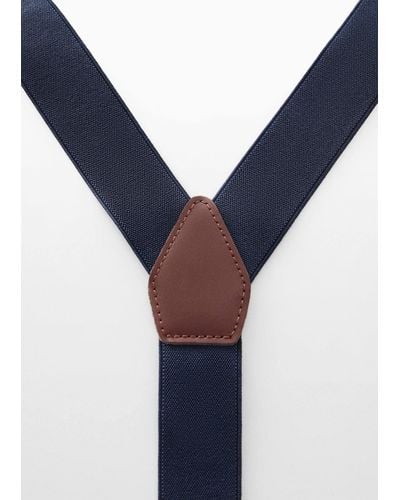 Mango Adjustable Elastic Straps With Leather Details Dark - Blue
