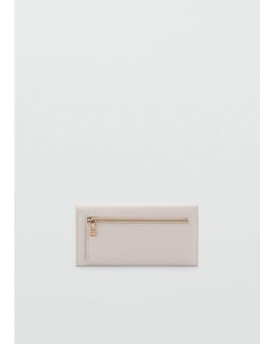 Mango Flap Saffiano-effect Wallet Off - White