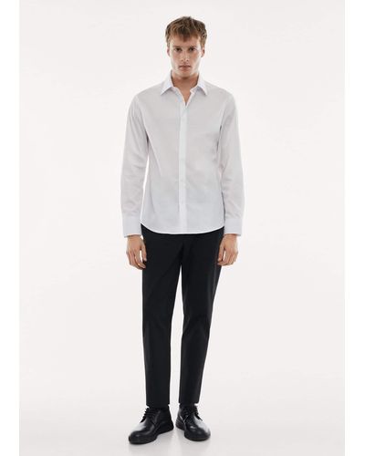 Mango Regular-fit Stretch Cotton Shirt - White