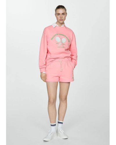 Mango Printed Message Sweatshirt - Pink