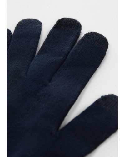 Mango Touchscreen Knitted Gloves - Blue