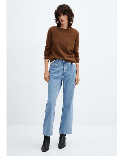 Mango Mid-rise Straight Jeans Medium Vintage in Grey | Lyst UK