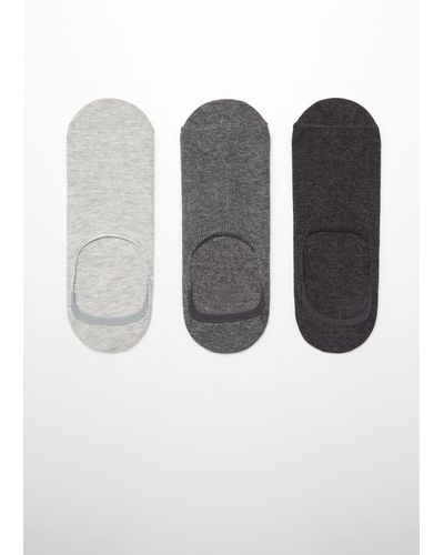 Mango 3-pack Of Invisible Socks - Grey