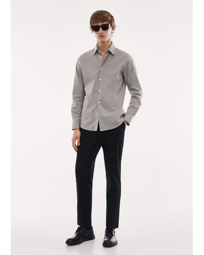 Mango Micro-stretch Fabric Shirt - Grey