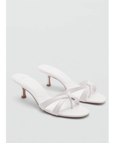 Mango Strappy Heeled Sandals - White