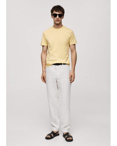 Mango Basic Cotton Stretch T-shirt Pastel - White