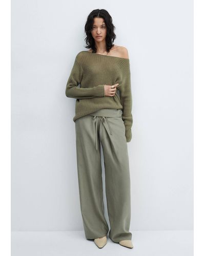 Mango Boat-neck Knitted Jumper - Green