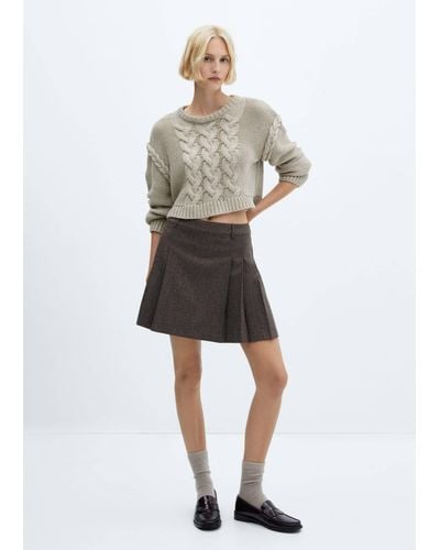 Mango Pleated Mini-skirt - Grey