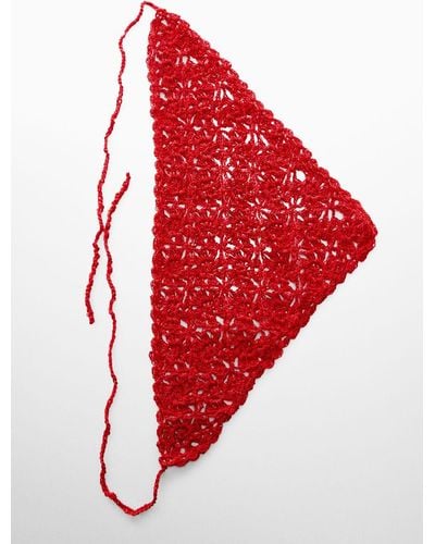 Mango Sciarpa maglia crochet - Rosso