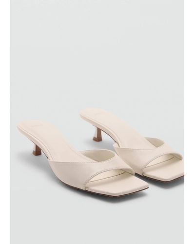 Mango Heel Non-structured Sandals - Natural