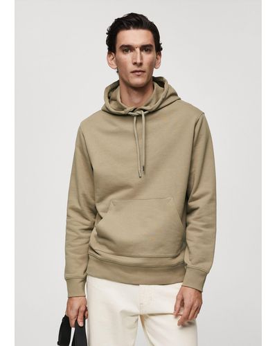 Mango Lightweight Cotton Hooded Sweatshirt - Natural