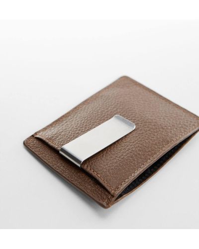 Mango Anti-contactless Peaked Card Holder - Brown