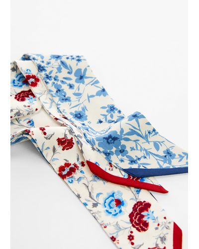 Mango Pack Of 2 Floral Scarves - Blue