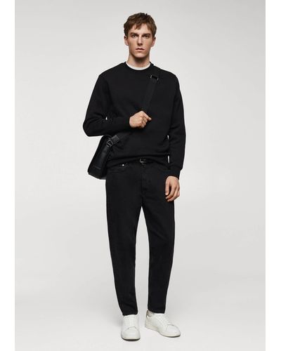 Mango Lightweight Cotton Sweatshirt - Black