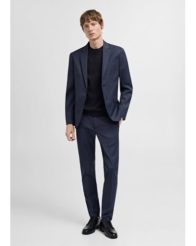 Mango Stretch Fabric Super Slim-fit Suit Trousers Indigo - Blue