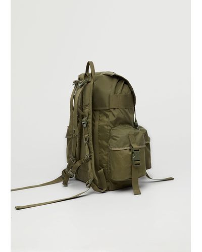 Mango Multi-pocket Front Lapel Backpack - Green