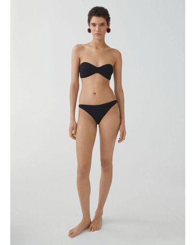 Mango Slip bikini classico texture - Nero