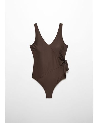 Mango Side Knot Swimsuit - Brown