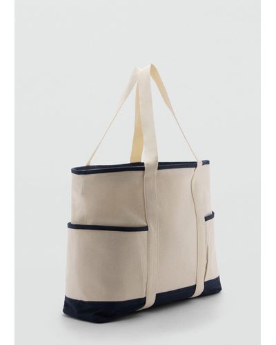 Mango Textured Cotton Bag Off - Natural