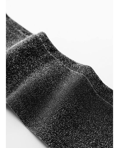 Mango Lurex Detail Stockings - Black