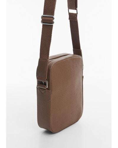 Mango Leather-effect Shoulder Bag - Brown