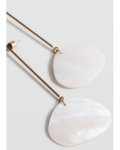 Mango Shell Pendant Earrings - White