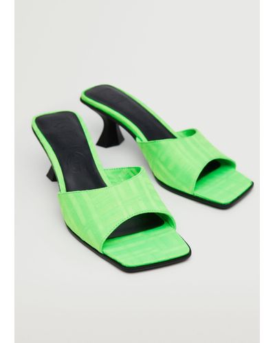 Mango Heel Non-structured Sandals - Green