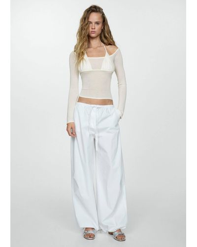 Mango Semi-transparent Combined Top - White