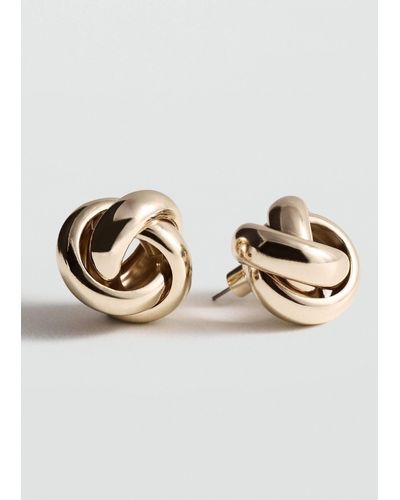 Mango Intertwined Hoop Earrings - Metallic