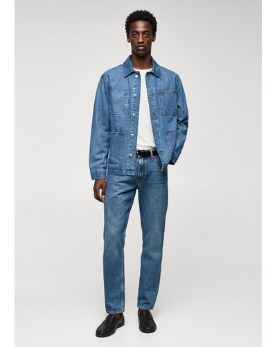 Mango Denim Overshirt With Pockets Medium in Blue for Men | Lyst UK
