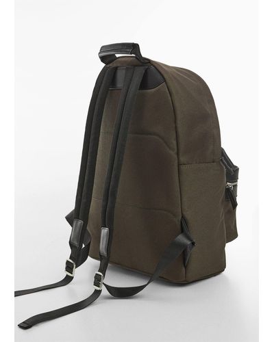Mango Backpack With Leather-effect Details - Green