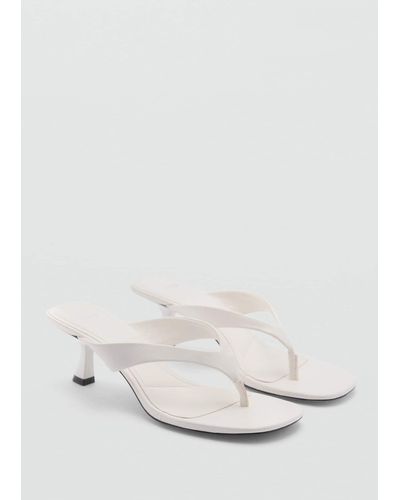Mango Kitten Heel Sandals - White