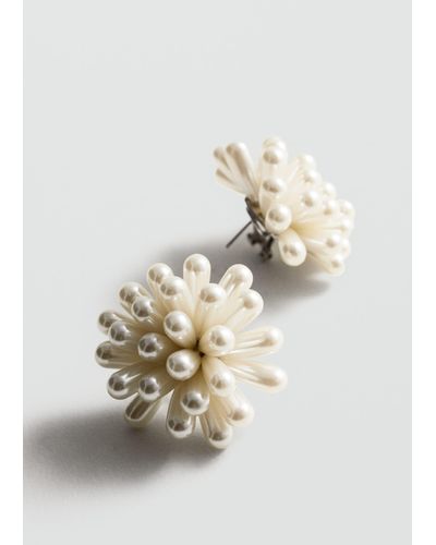 Mango Transparent Bead Earrings - White
