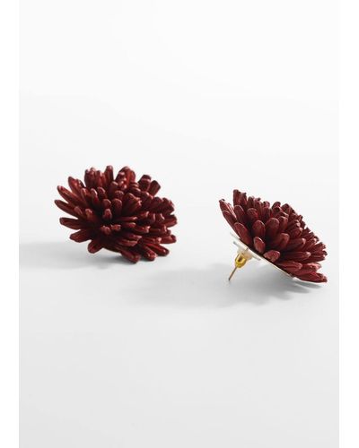 Mango Orecchini fiori rafia - Rosso