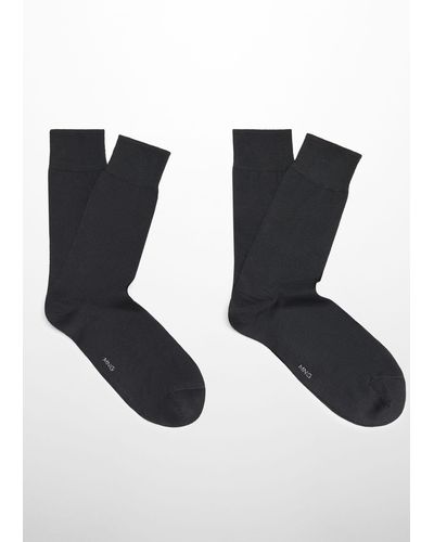 Mango Basic Cotton Socks - Black