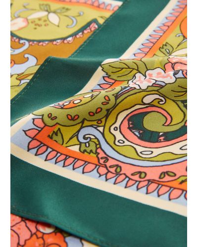 Mango Floral Printed Scarf - Green