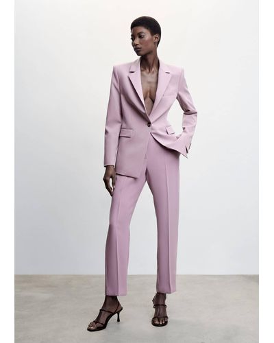 Mango Suit Jacket With Buttons Light/pastel - Purple