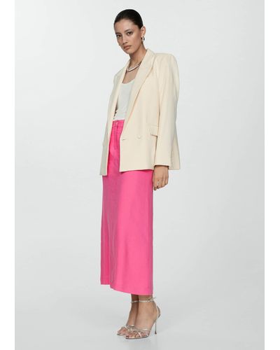Mango Long Lyocell Skirt - Pink