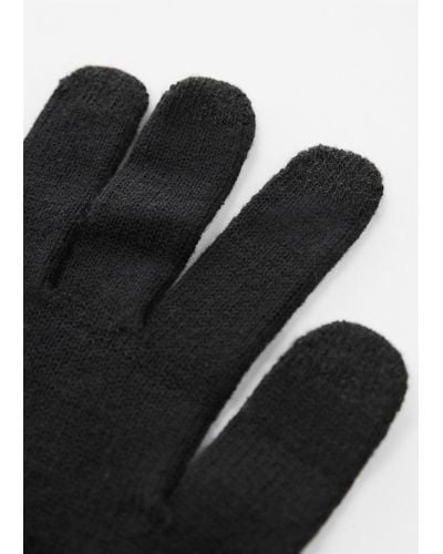 Mango Touchscreen Knitted Gloves - Black