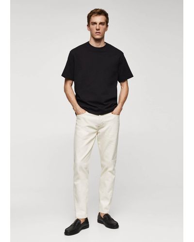 Mango Basic 100% Cotton Relaxed-fit T-shirt - Black