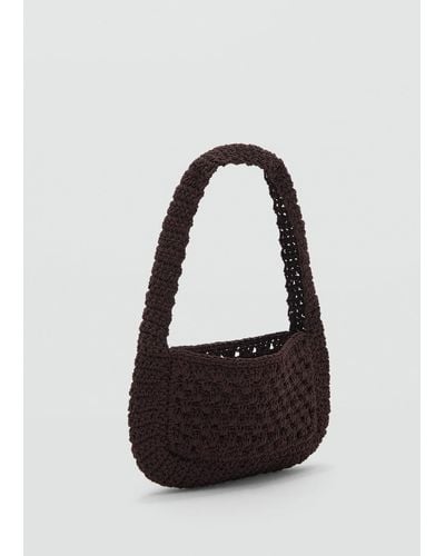 Mango Crochet Handbag - White