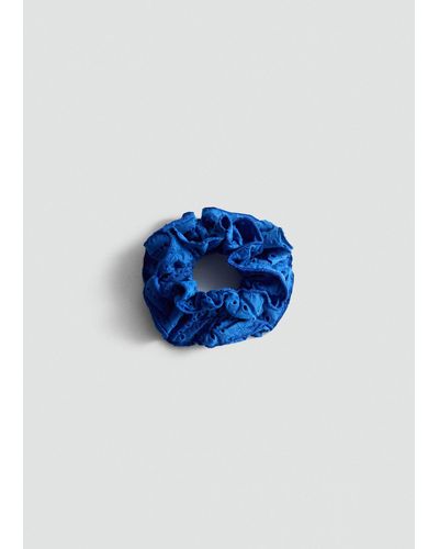 Mango Embroidered Maxi-scrunchie - Blue