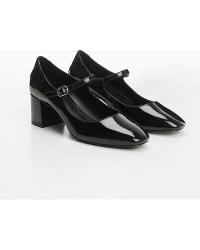 Mango Patent Leather-effect Heeled Shoes - Black